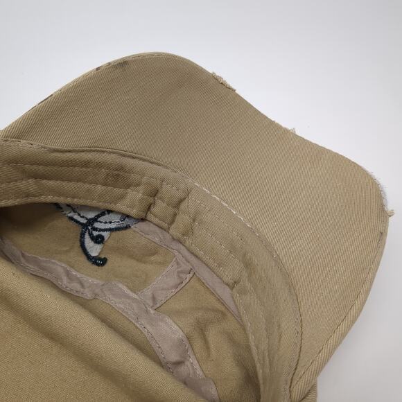 Cross Cadet Army Cap Brown One Size Adjustable Distressed Rhinestone Leader LOGA - Picture 7 of 8